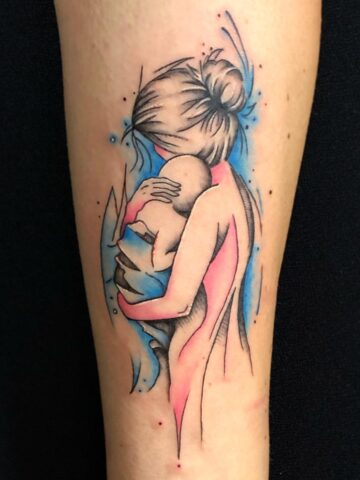 Mother and son tattoo