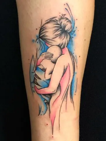 Mother and son tattoo